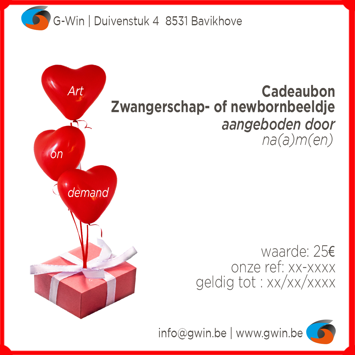 25€ Cadeaubon voor aanstaande mama's en/of ouders